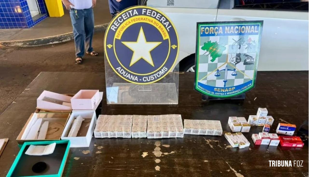 Receita Federal encaminha casal flagrado com 480 ampolas de medicamentos emagrecedores da Ponte da Amizade
