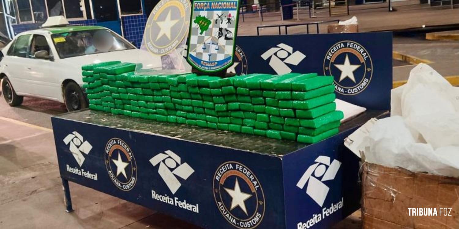 Receita Federal encontra 106,9 Kg de maconha escondidos dentro de um carro em Foz do Iguaçu