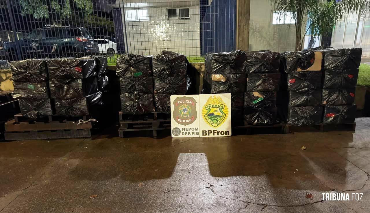 Ação conjunta da PF e PM localiza depósito com 20 mil maços de cigarros em Foz do Iguaçu