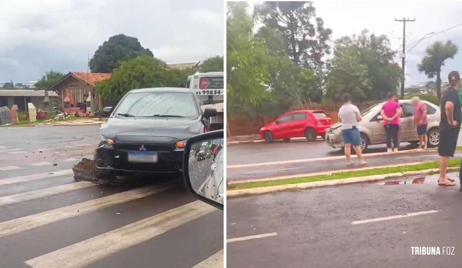 Colisão entre carros causa transtornos no trânsito na tarde deste sábado em Santa Helena