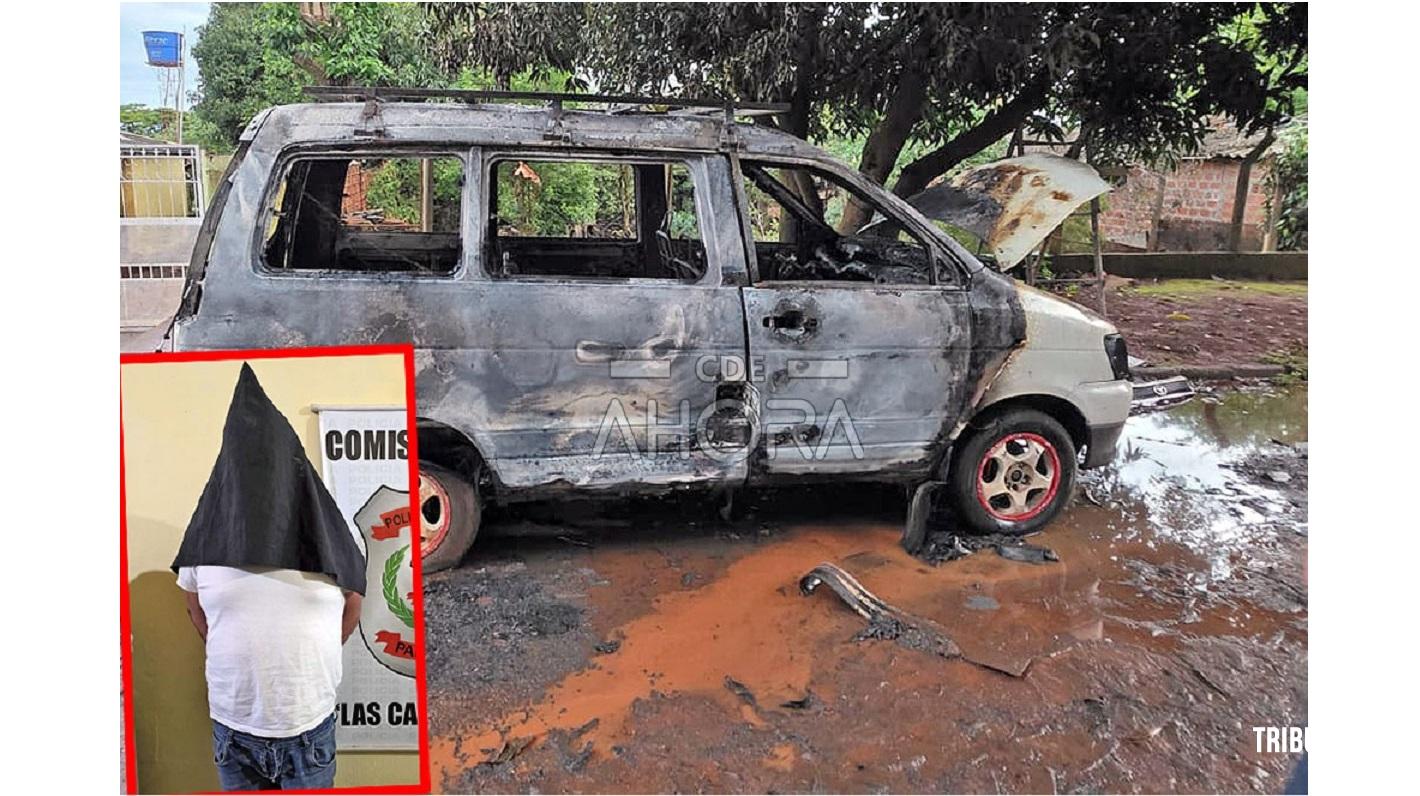 Foragido da Justiça é preso após incendiar o carro do próprio irmão em Ciudad Del Este no Paraguai