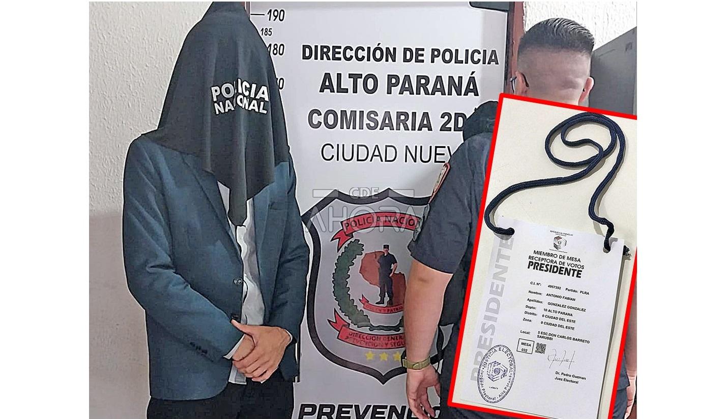 Homem é preso por se passar por presidente de uma seção eleitoral em Ciudad Del Este no Paraguai