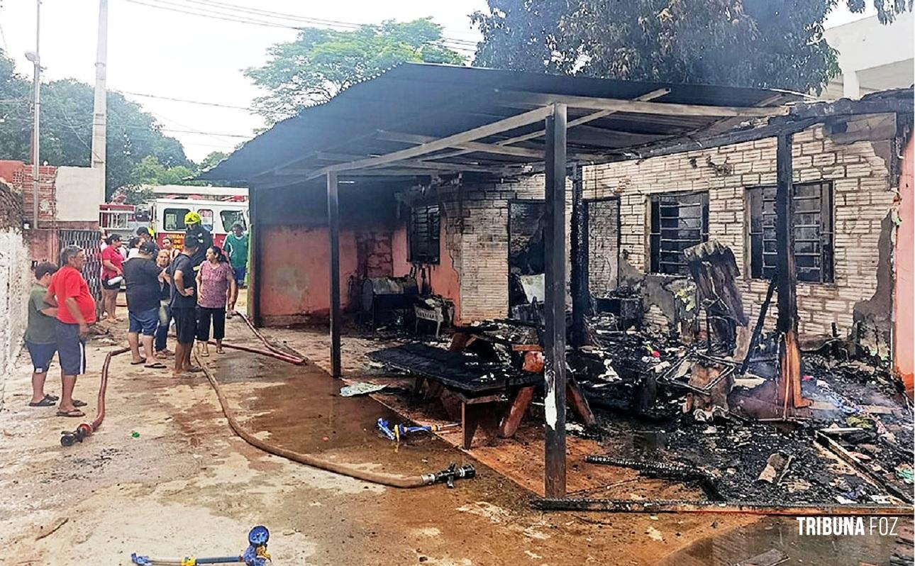 Incêndio destrói completamente a Sede do Clube 47 Pynandi em Presidente Franco no Paraguai