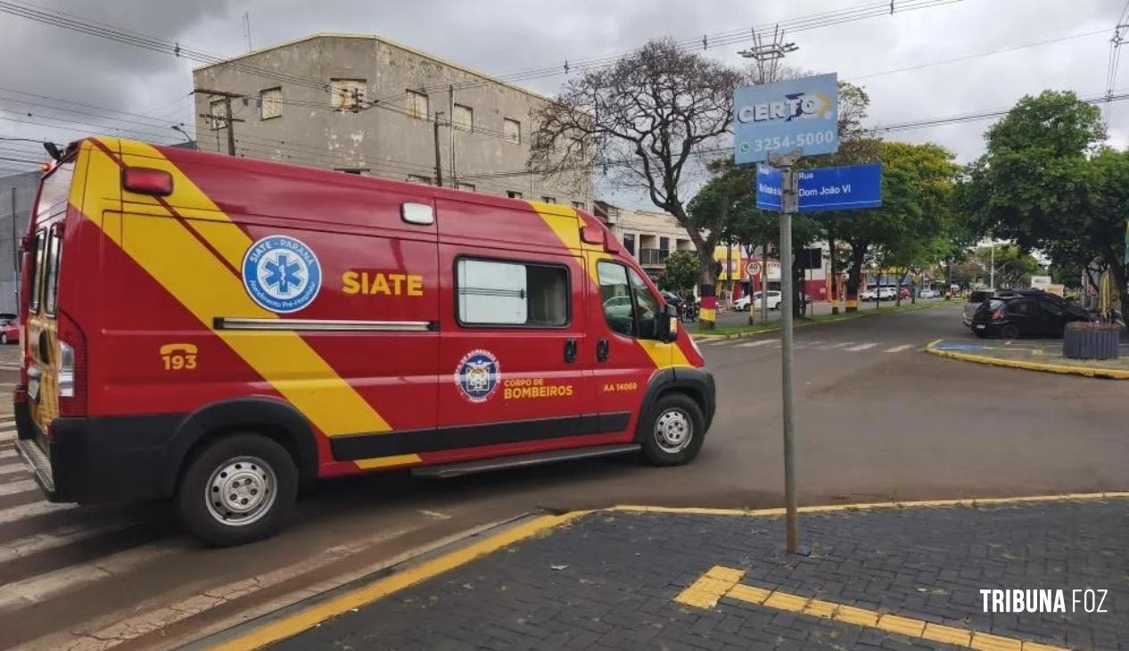 Motociclista fica ferido após colisão e motorista foge no centro de Marechal Cândido Rondon
