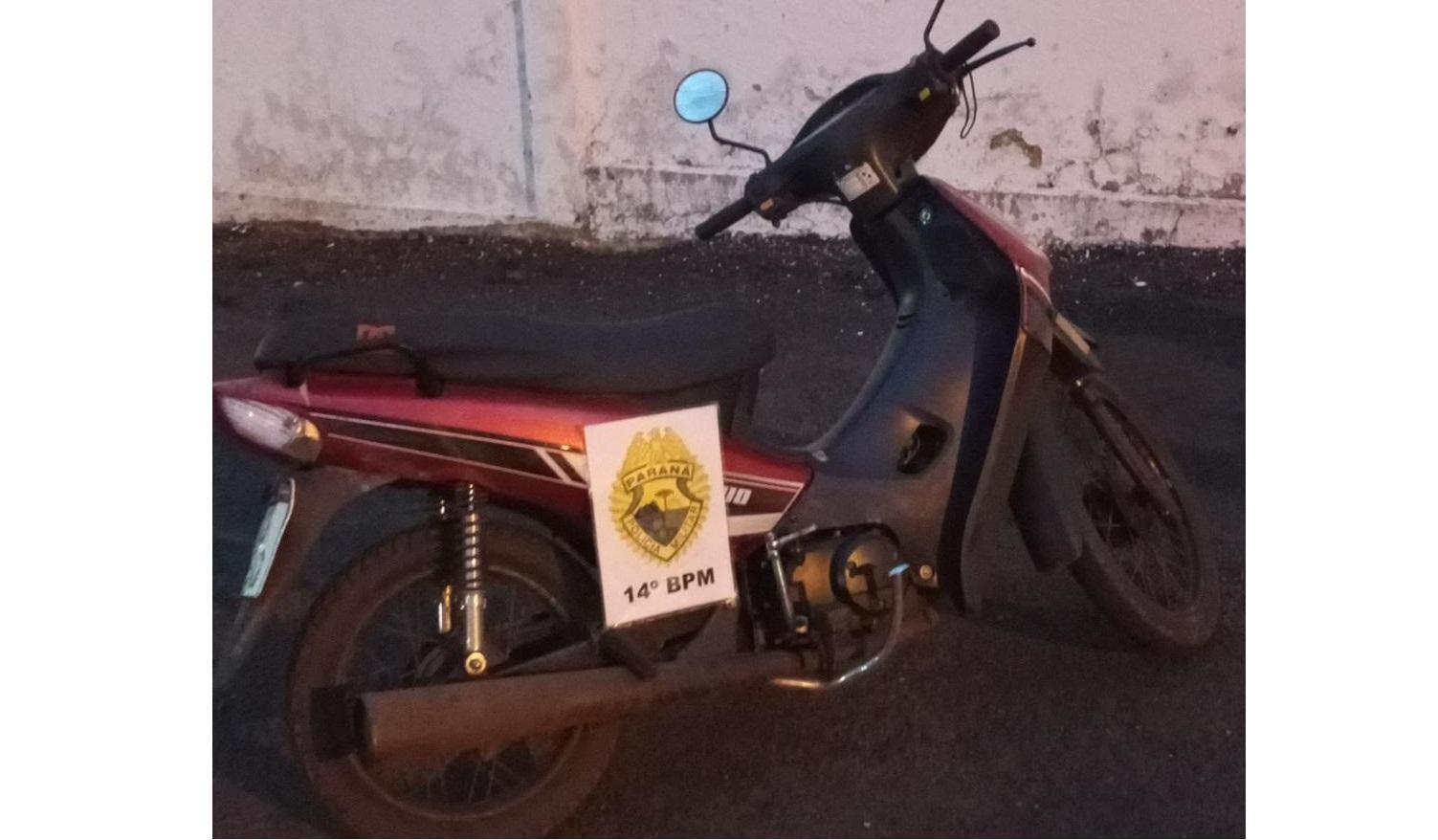 PM recupera motocicleta furtada na Vila Portes em Foz do Iguaçu