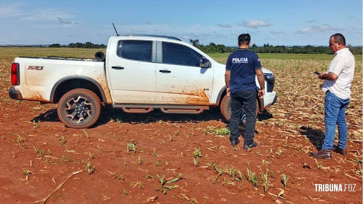 Polícia encontra caminhonete pertencente a homem assassinado com roupas e faca dentro