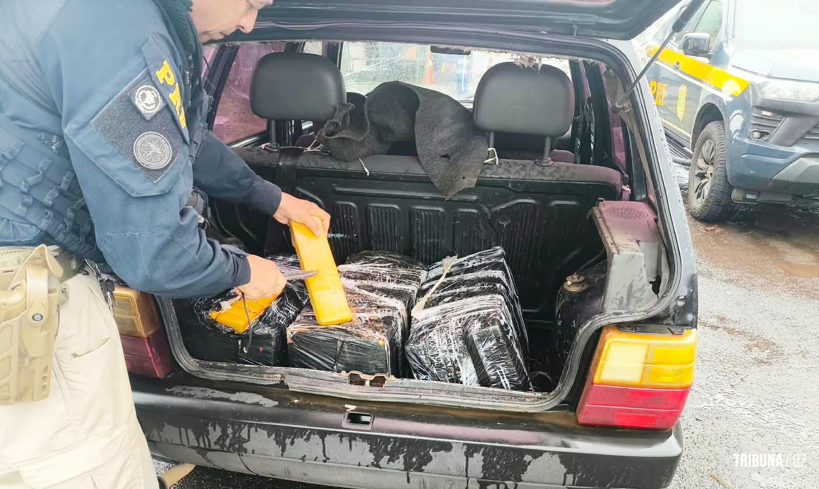 PRF apreende 90 quilos de maconha durante fiscalização na BR-277 em Santa Terezinha de Itaipu
