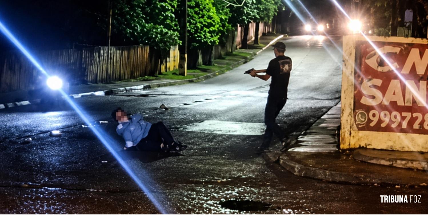 Tentativa de assalto termina em tiroteio e adolescente de 15 anos baleado em Foz do Iguaçu