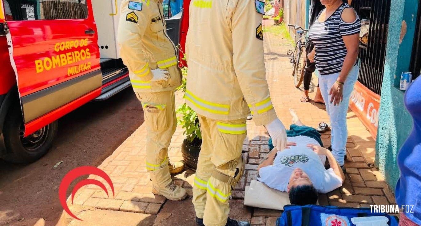 Vítima sofre uma crise convulsiva, cai e precisa de atendimento médico no Bairro Três Lagoas